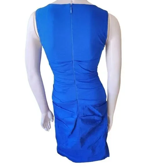 Nicole Miller Blue Ruffle Dress (2) - Picture 4 of 5